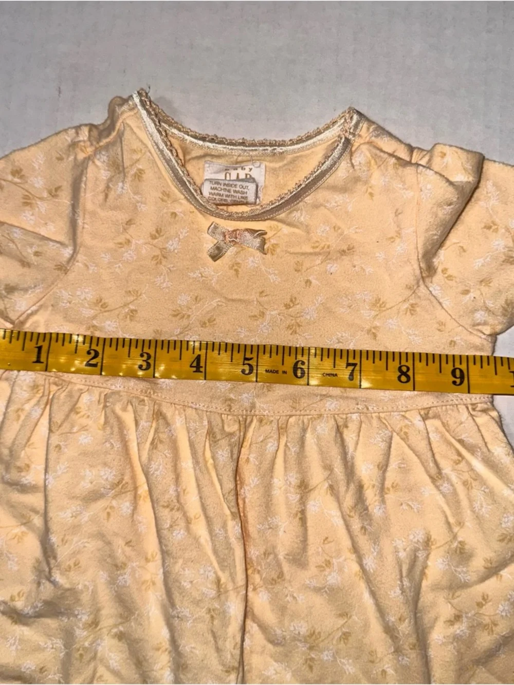 Vintage Baby GAP Yellow Floral smocked jumper